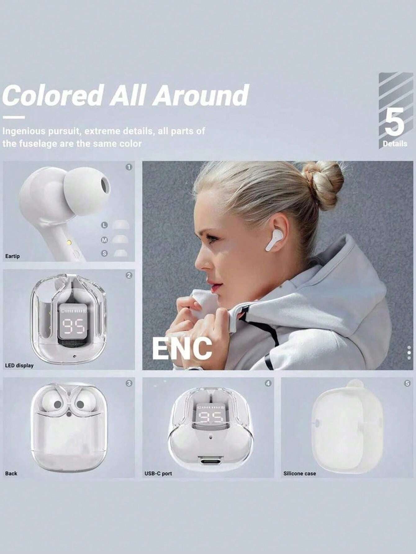 In-Ear Headphones/Sports/Outdoor/Leisure/Sleep Wireless Earbuds (Wireless Headphones/Wireless Headphones) New Wireless Version of Earbuds Low Latency Hifi 9D Suitable for Video Games/Movies/Anime/Tv Series/Cartoons/Fantasy/Space/Animals/Sports/ Nature/Music/Flowers/Holidays Christmas, Holidays, Promotional Gifts, Best Gifts for Men and Women