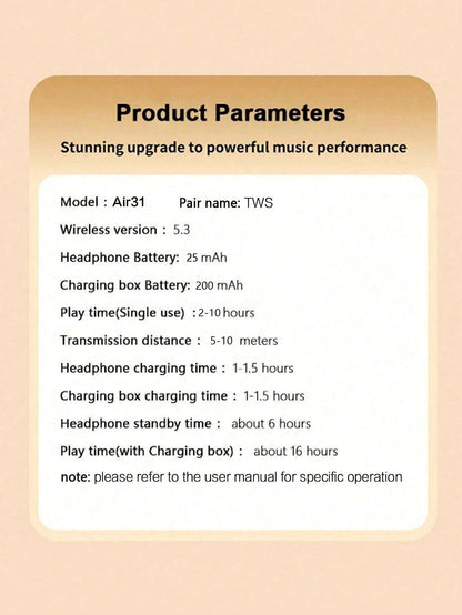 In-Ear Headphones/Sports/Outdoor/Leisure/Sleep Wireless Earbuds (Wireless Headphones/Wireless Headphones) New Wireless Version of Earbuds Low Latency Hifi 9D Suitable for Video Games/Movies/Anime/Tv Series/Cartoons/Fantasy/Space/Animals/Sports/ Nature/Music/Flowers/Holidays Christmas, Holidays, Promotional Gifts, Best Gifts for Men and Women