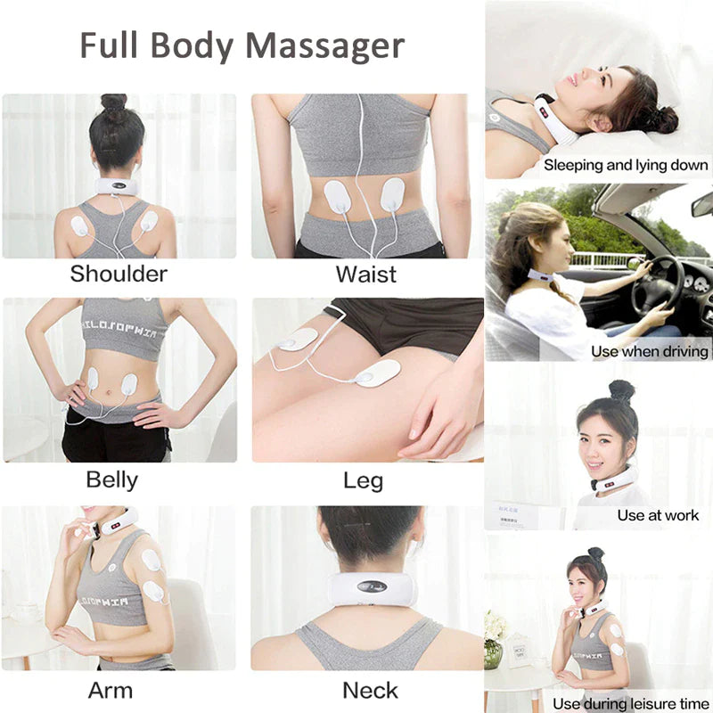 Electric Cervical Pulse Neck Massager Muscle Relax Massage Magnetic Therapy US