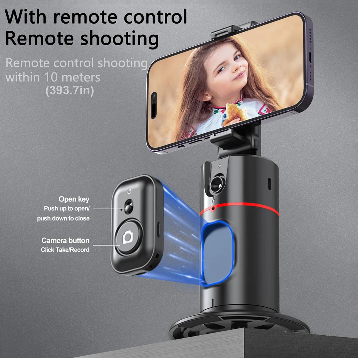 360 Degree Rotation Auto Face Tracking Phone Holder Stand Foldable Gesture Operation for Mobile Smartphone Vlog Live Streaming