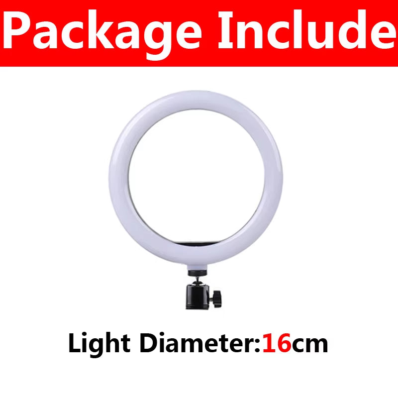 LED Ring Light Dimmable Selfie Ring Light USB Ring Lamp Photography Light with Phone Holder for Makeup Tiktok Video Live Lamps