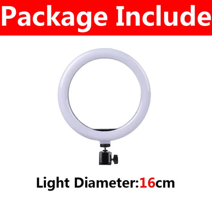 LED Ring Light Dimmable Selfie Ring Light USB Ring Lamp Photography Light with Phone Holder for Makeup Tiktok Video Live Lamps