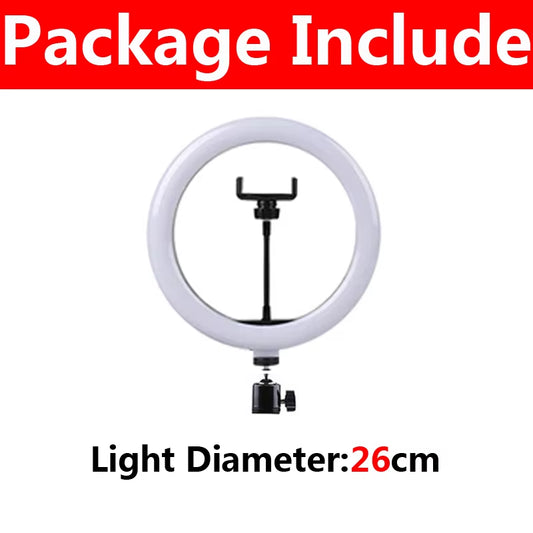 LED Ring Light Dimmable Selfie Ring Light USB Ring Lamp Photography Light with Phone Holder for Makeup Tiktok Video Live Lamps