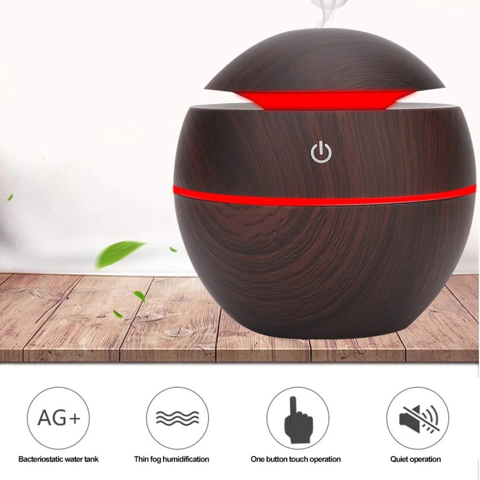 Cool Mist Humidifier for Bedroom, Colorful Night Light, Top Filling Humidifier with Bpa-Free, Small USB Air Humidifier, Waterless Automatic Dormancy